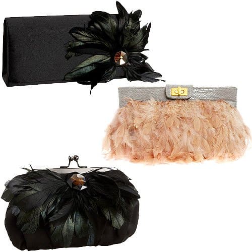 Feathery fringe clutches