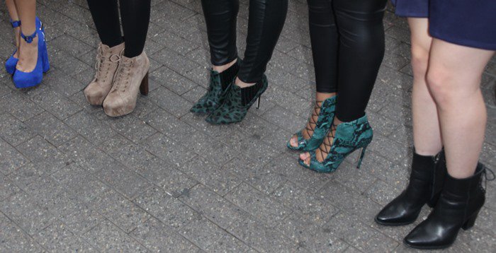 The ladies of Fifth Harmony sport a variety of heels on their feet