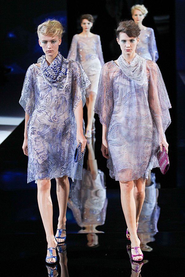 Giorgio Armani's runway presentation at Milan Fashion Week Womenswear Spring/Summer 2014 in Milan, Italy