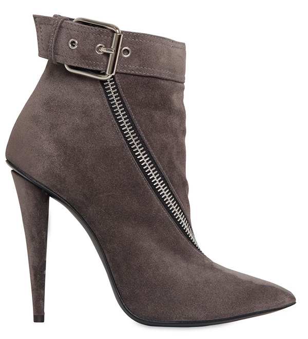 Giuseppe Zanotti Zipped Boots in Grey Suede