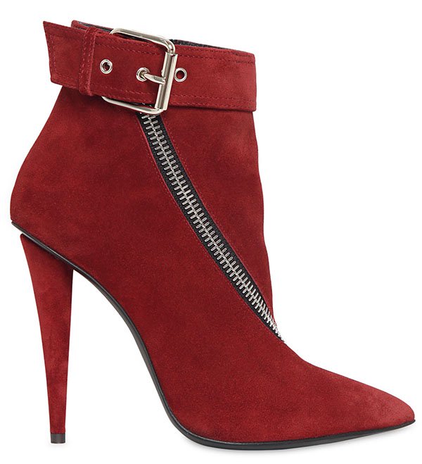 Giuseppe Zanotti Zipped Boots Red Suede