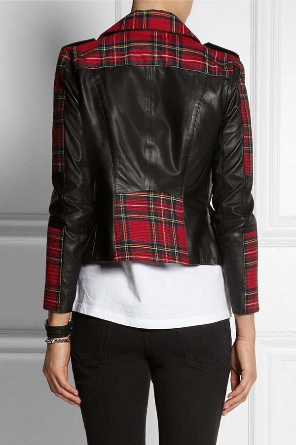 Karl Lagerfeld Vicious tartan biker jacket