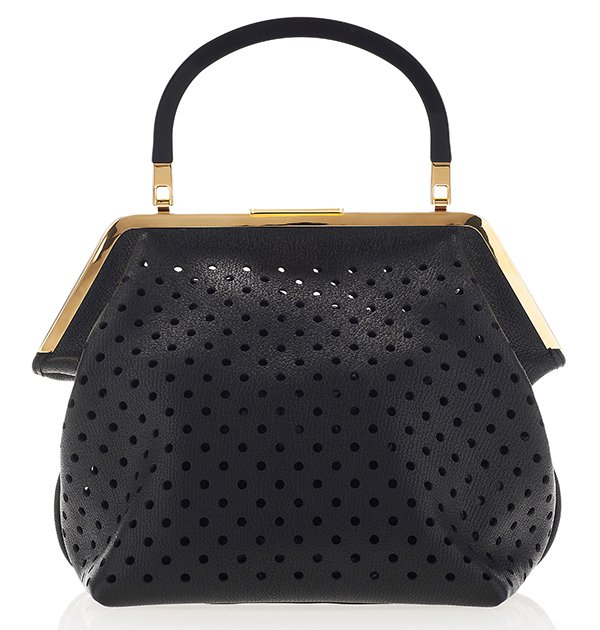 Marni Laser Cut Bag with Metal Frame Onice