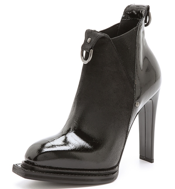 McQ Alexander McQueen Patent Suede Booties