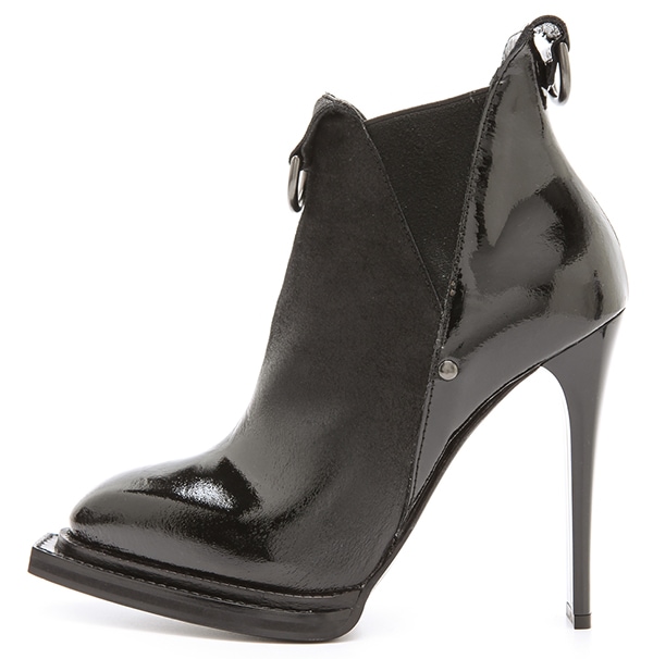 McQ Alexander McQueen Patent Suede Booties