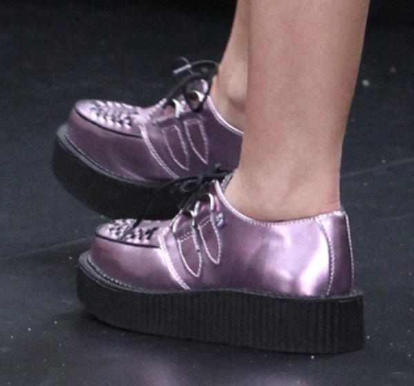 Miley Cyrus wearing T.U.K. creepers for her The Today Show performance at Rockefeller Center