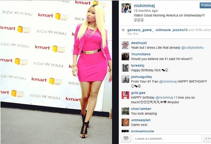 Nicki Minaj sported her favorite color - pink