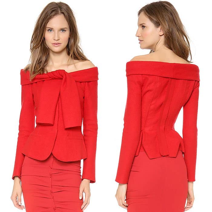 Nina Ricci Tie-Shoulder Wool Jacket