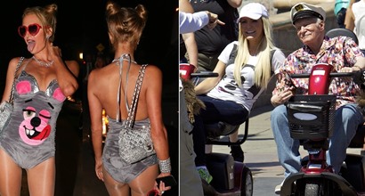 Paris Hilton Dresses As Miley Cyrus For Playboy Mansion Halloween Party