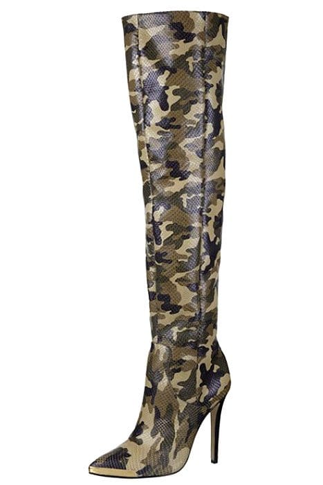 Rihanna for River Island Camouflage Thigh-High Boots