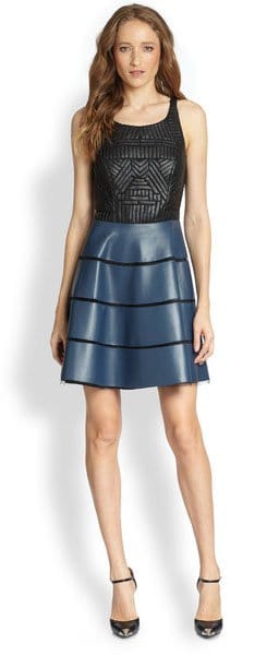 Sachin + Babi Walker Fit-n-Flare Dress in Blue