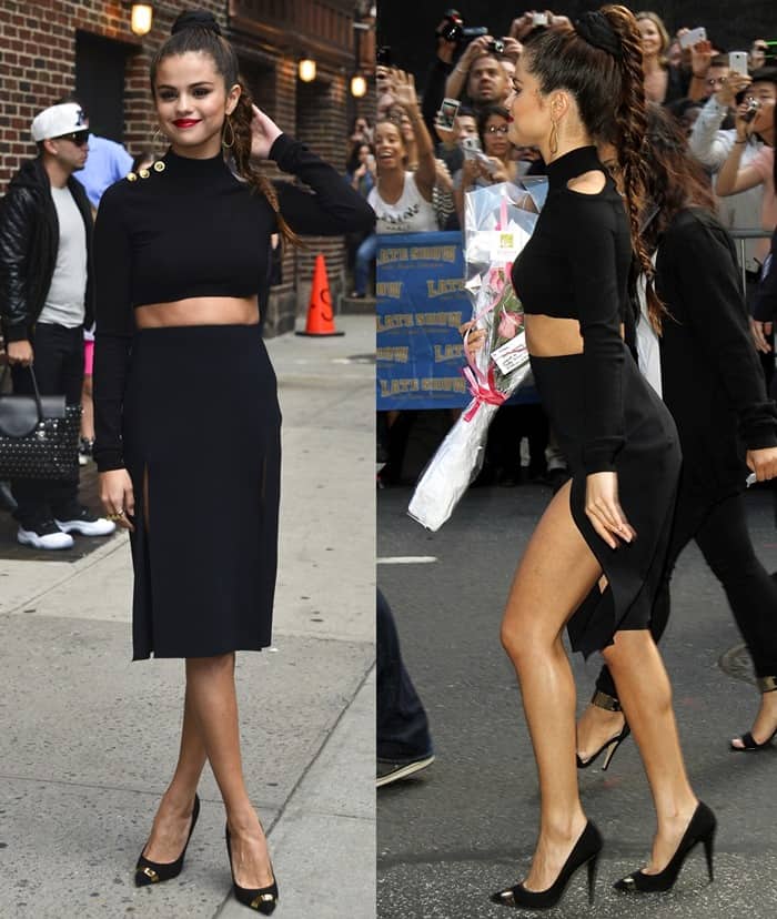 Selena Gomez made a stylish appearance outside the Ed Sullivan Theater ahead of her guest appearance on the Late Show with David Letterman in New York City