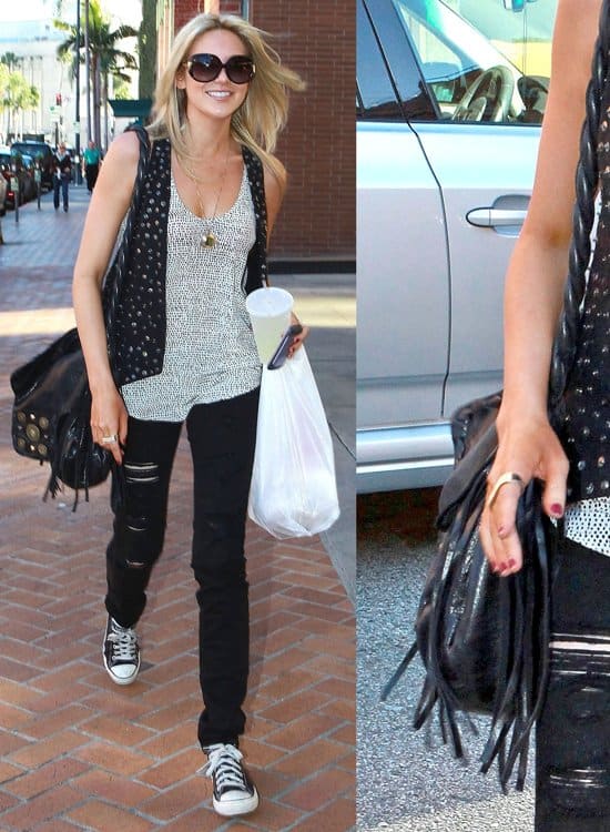 "The Hills" star, Stephanie Pratt, wearing a pair of torn black jeans and Converse trainers, leaves Anastasia beauty salon in Beverly Hills on January 27, 2010