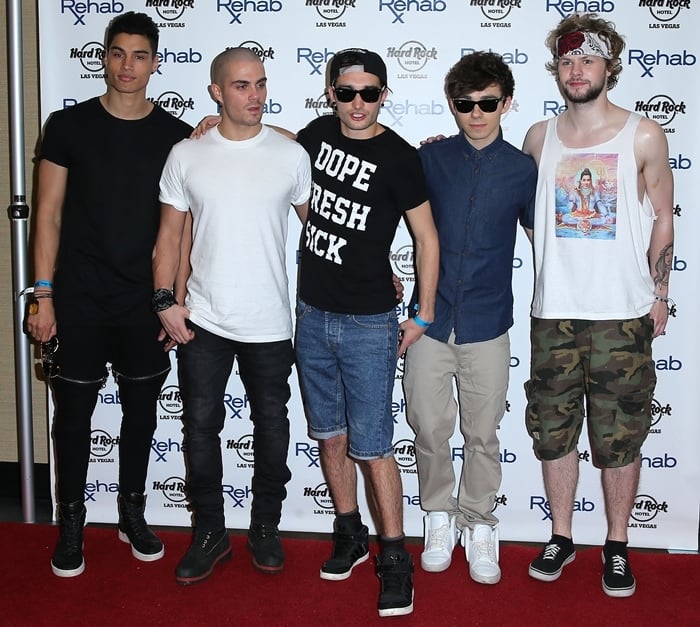 Singers Siva Kaneswaran, Max George, Tom Parker, Nathan Sykes, and Jay McGuiness of The Wanted