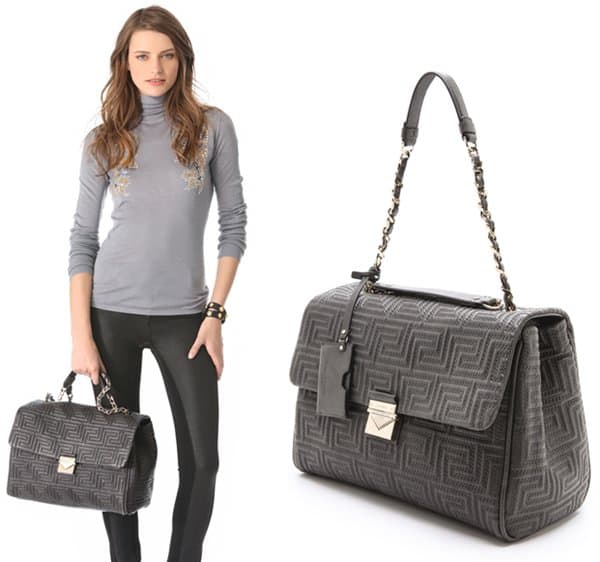 Versace Leather Quilted Shoulder Bag