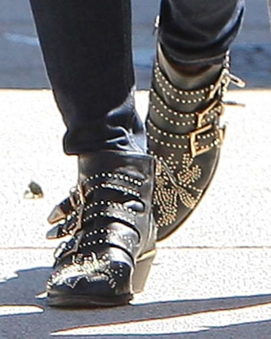 Ashley Greene paired her studded buckled boots with jeans