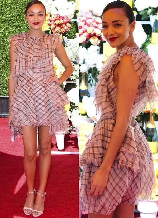 Ashley Madekwe at the Fourth Annual Veuve Clicquot Polo Classic held at Will Rogers State Historic Park in Pacific Palisades, California, on October 5, 2013