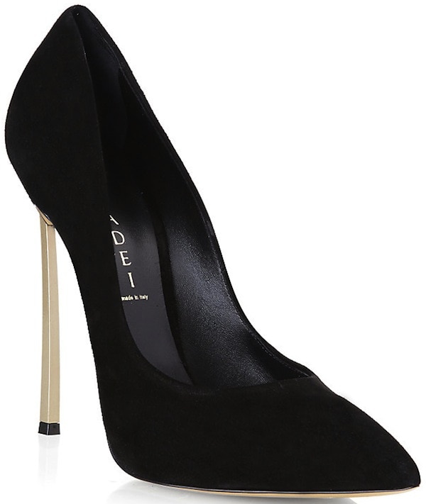 Casadei Black Suede "Blade" Pumps