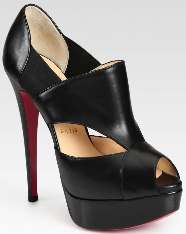 Christian Louboutin Black Pitou Leather Platform Pumps