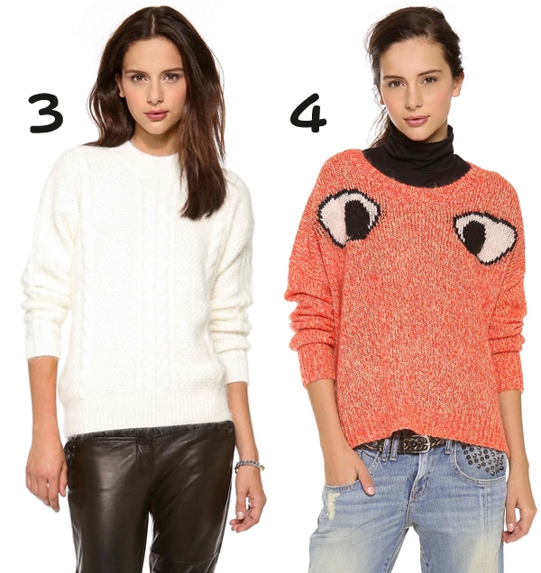 Lover Sid Cable Sweater and Elizabeth and James Googly Eyes Sweater