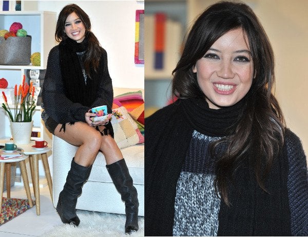 Daisy Lowe helped promote Wool Week by donning several knitted pieces to create a chic fall outfit