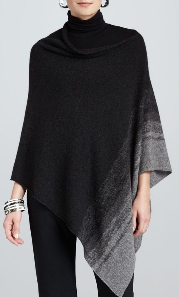 Eileen Fisher Ombre Striped Poncho
