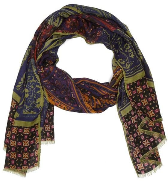 Etro Mixed Pattern Modal and Cashmere Scarf