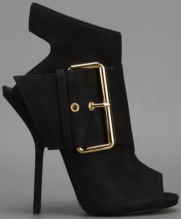 Giuseppe Zanotti Leather Cutout Ankle Boots with Buckled Detail