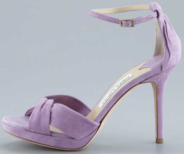 Jimmy Choo "Marion" Platform Sandals in Peony Suede