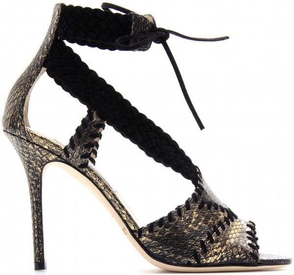 Jimmy Choo Taper Snakeskin Stiletto Sandal