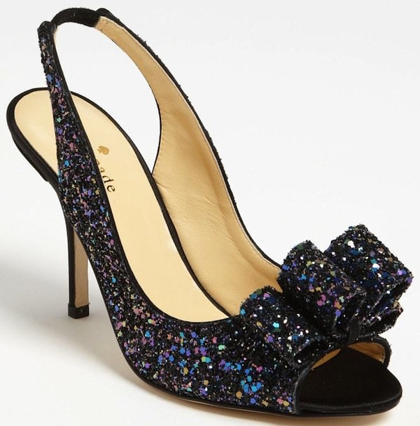 Kate Spade "Charm" Slingback Pump in Black Multi Glitter