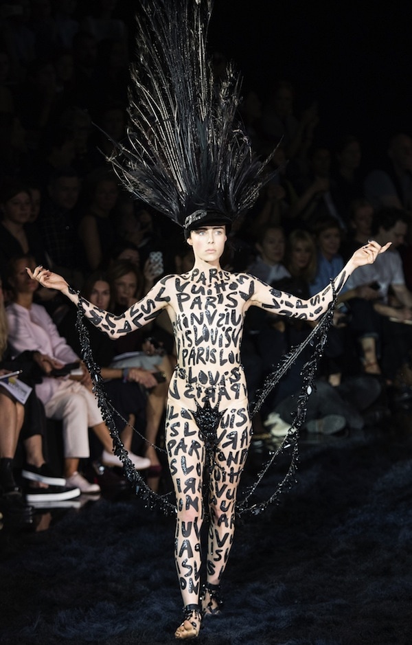 Models showing off Marc Jacobs' latest creations from his spring/summer 2014 ready-to-wear collection for Louis Vuitton during Paris Fashion Week held in Paris, France, on October 2, 2013