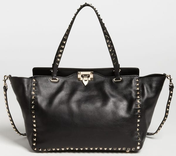 'Rockstud - Medium' Double Handle Leather Tote