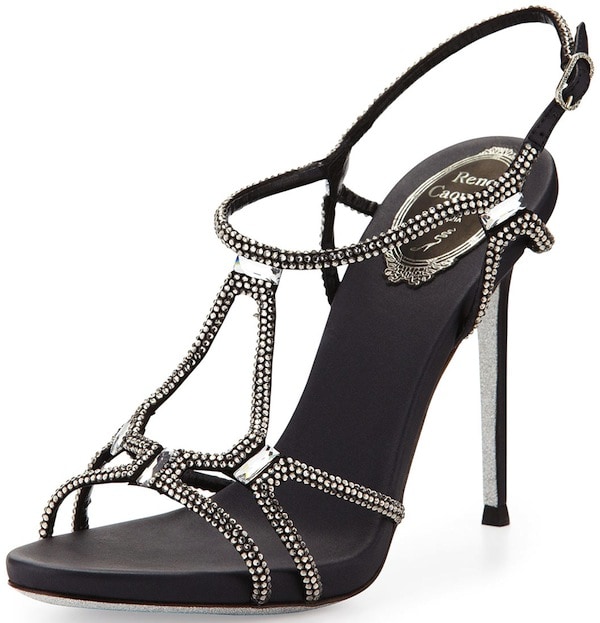 Rene Caovilla Slingback Sandal With Crystals