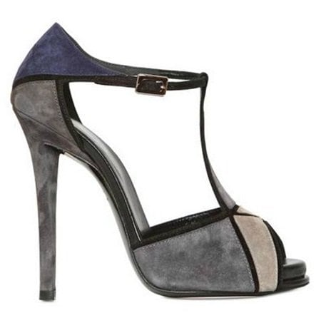 Roger Vivier 'Prismick' Sandals in Blue/Gray Suede