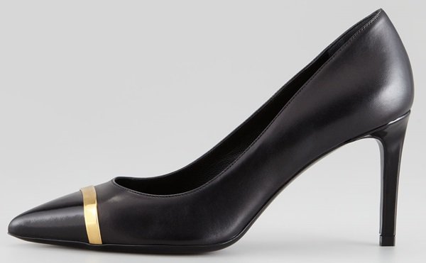 Saint Laurent 'Paris' Cap Toe Pumps in Classic Black Leather