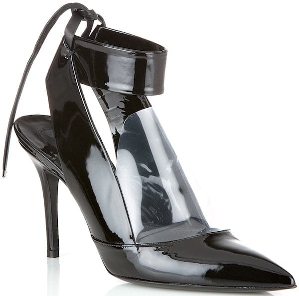 Salvatore Ferragamo Ankle Strap Pump with Transparent PVC Detail