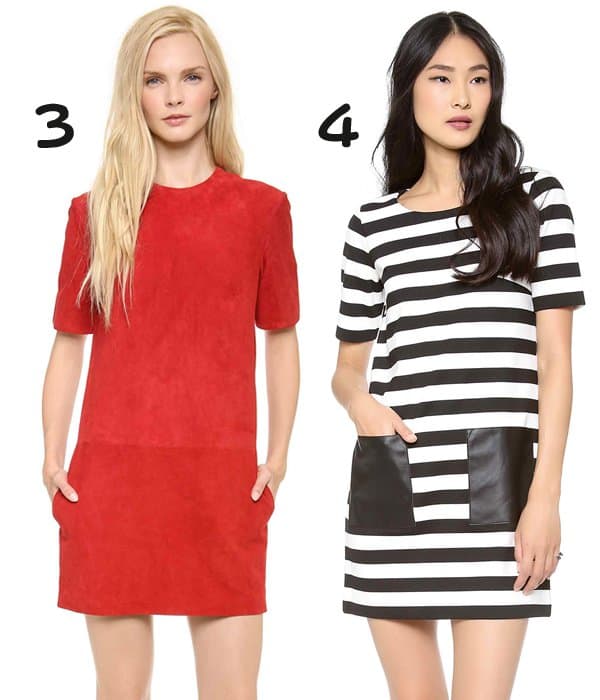 Jenni Kayne Suede Shift Dress and Club Monaco Haley Knit Dress