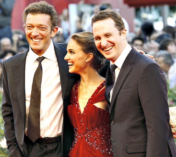 Natalie Portman joining co-star Vincent Cassel and director Darren Aronofsky on the red carpet at the premiere of Black Swan during the 67th Venice Film Festival held at the Sala Grande Palazzo Del Cinema in Venice, Italy, on September 1, 2010