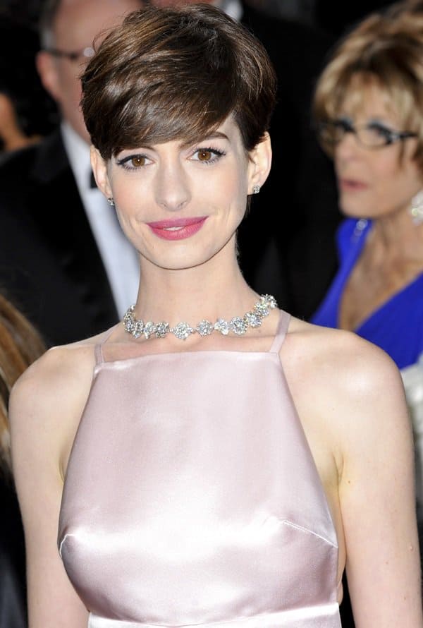 Anne Hathaway at the 85th Annual Oscars at Hollywood & Highland Center