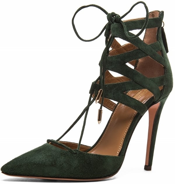 Aquazzura "Belgravia" Pumps in Forest Green