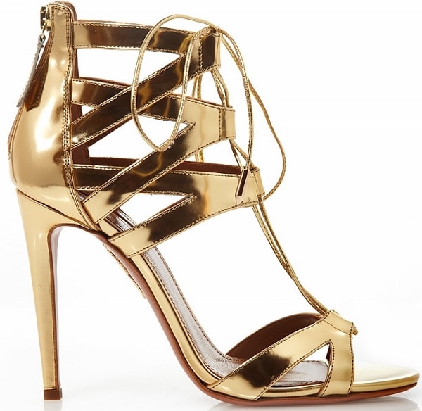 Aquazzura "Beverly Hills" Gold Sandals