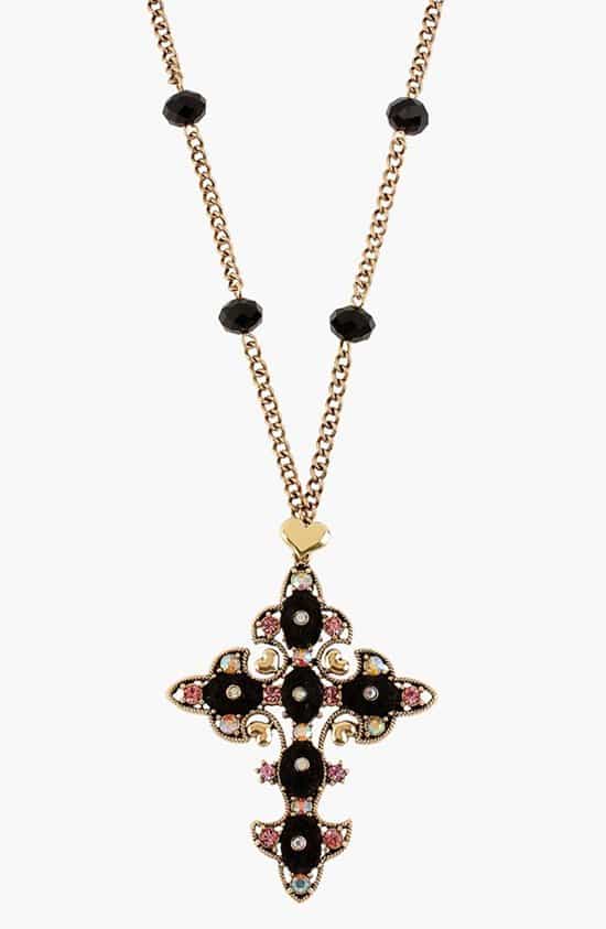 Betsey Johnson 'Angel & Devil' Cross Necklace