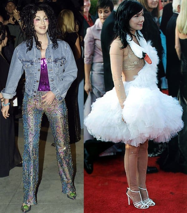 CHER at the 72nd Academy Awards Vanity Fair Party and Bjork in a “swan dress”