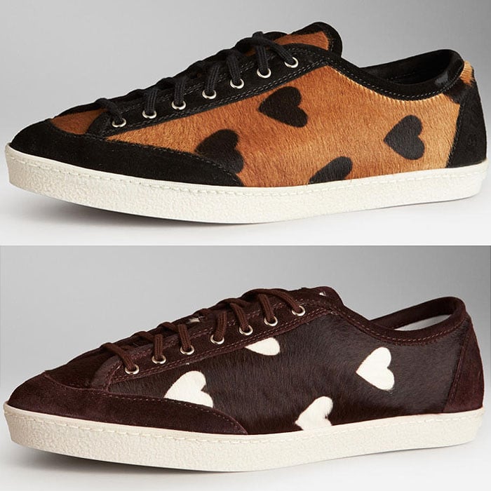 Burberry Heart Print Calfskin Trainers