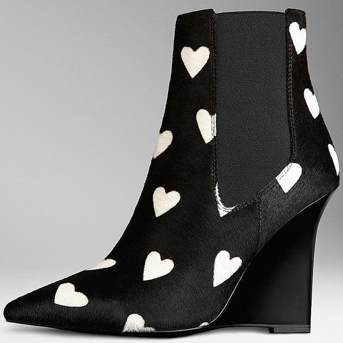 Burberry Heart Print Wedge Chelsea Boots