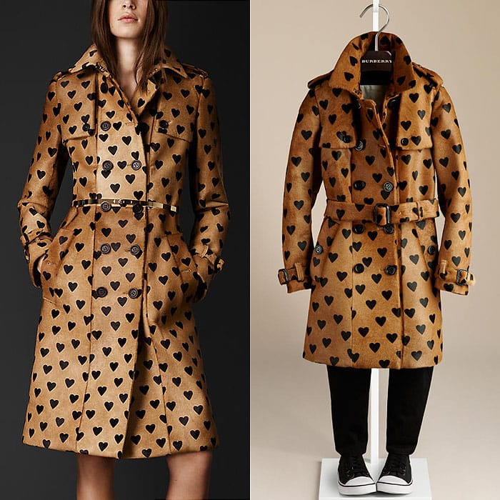 Burberry heart print trench coats