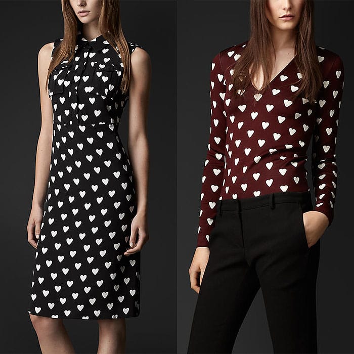 Burberry heart print dress and shirt