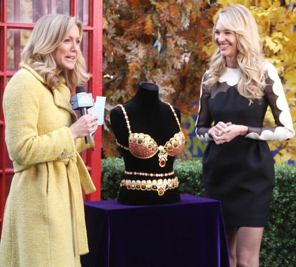 Candice Swanepoel being interviewed by Lara Christine Von Seelen on Good Morning America