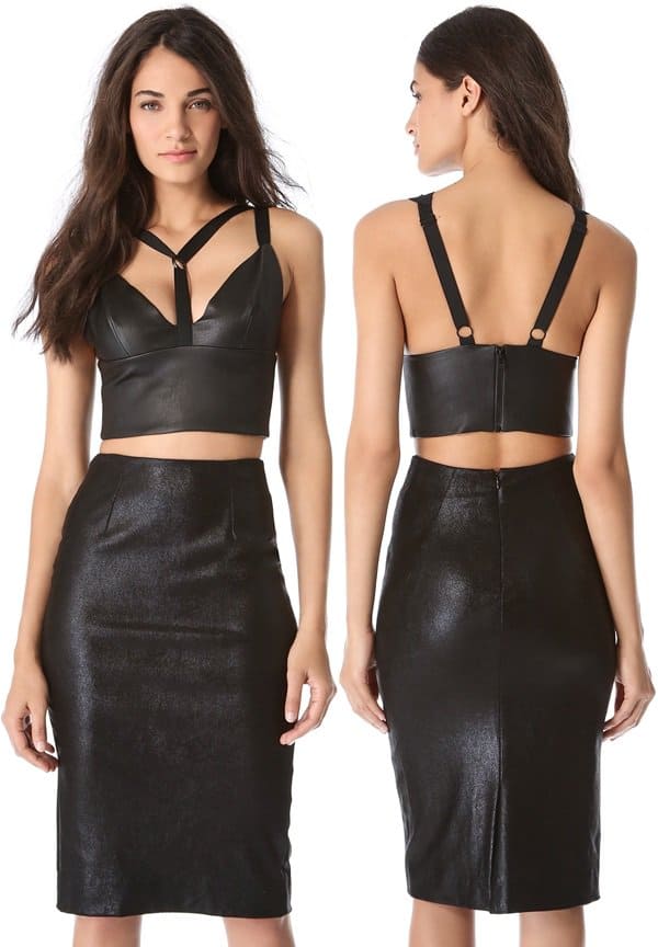 Cushnie et Ochs Leather Bustier Top